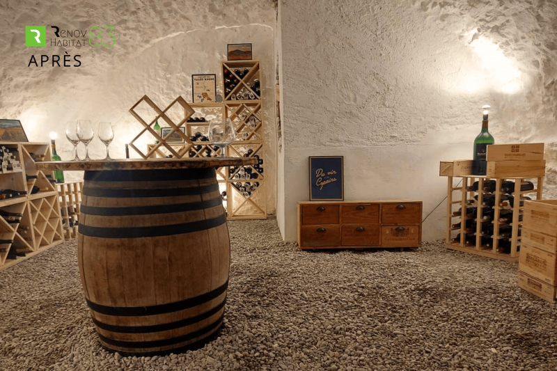 Avant / après : aménagement d'une cave à vin en sous-sol à Cuers